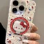Giá đỡ điện thoại từ tính Hello Kitty sang trọng có gương cho vỏ nam châm và IPhone 13 15 16 17 Pro Max 14 Plus có thể gập lại Vòng đeo tay Giá đỡ