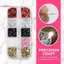 TRTR 12 Hộp Móng Tay Lấp Lánh Kim Sa Lấp Lánh Ngôi Sao Trái Tim Phối Hình Lấp Lánh Làm Móng Tay Phụ Kiện Cho DIY Nail Art Salon Sử Dụng VN