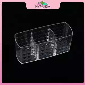 MYPANDA 3 khe trong suốt Hộp đựng mỹ phẩm kim cương Acrylic trong suốt Hộp đựng cọ trang điểm Hộp đựng bút chì kẻ mày Lipsti Chân đế lưu trữ phòng tắm.