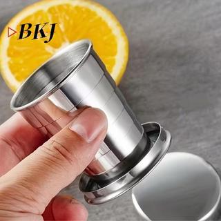 [KJ] Cốc gấp bằng thép không gỉ 250ml Cắm trại du lịch di động có thể gập lại có móc khóa [Mới]