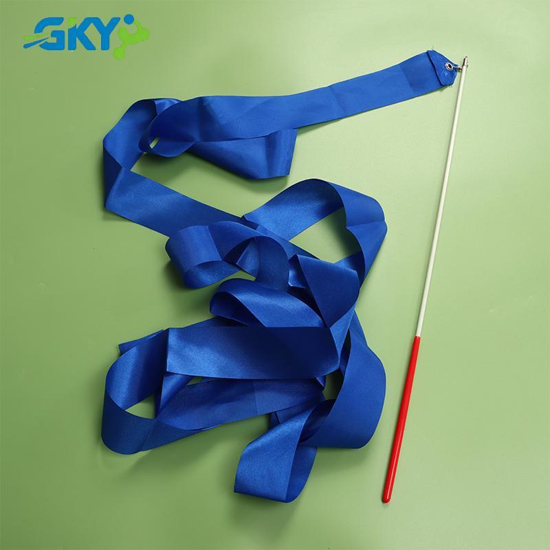 GKY 4M Nhiều Màu Sắc Tập Gym Khiêu Vũ Ruy Băng Nhịp Điệu Cô Gái Nghệ Thuật Thể Dục Dụng Cụ Ballet Streamer Twirling Rod Cầu Vồng Sti Huấn Luyện Thể Thao GKY