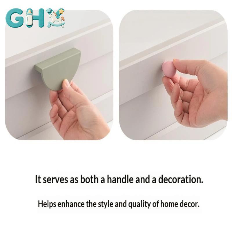 GHX 1 Cái Tay Cầm Tủ Bếp Nhiều Màu Sắc Tủ Quần Áo Cửa Ngăn Kéo Núm Bán Nguyệt Kem Phong Cách Phòng Trẻ Em Màu Tay Cầm Ghép Nối VN