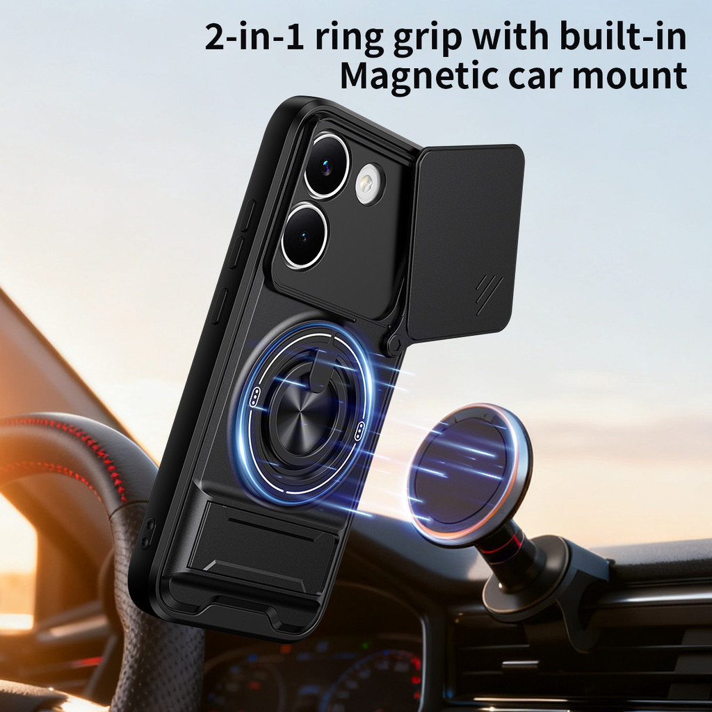 Thích hợp cho Xiaomi Poco X8 Pro Max X7 X6 X5 Dây buộc 360 vòng đứng Vỏ điện thoại có vỏ máy ảnh Gắn trên ô tô từ tính Vỏ bảo vệ toàn diện chống sốc