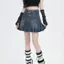 Váy Denim cổ điển phong cách Hot Girl kiểu Mỹ cạp cao xếp ly Phiên bản chữ A thon gọn hơn che chân váy ngắn chống chói dành cho nữ