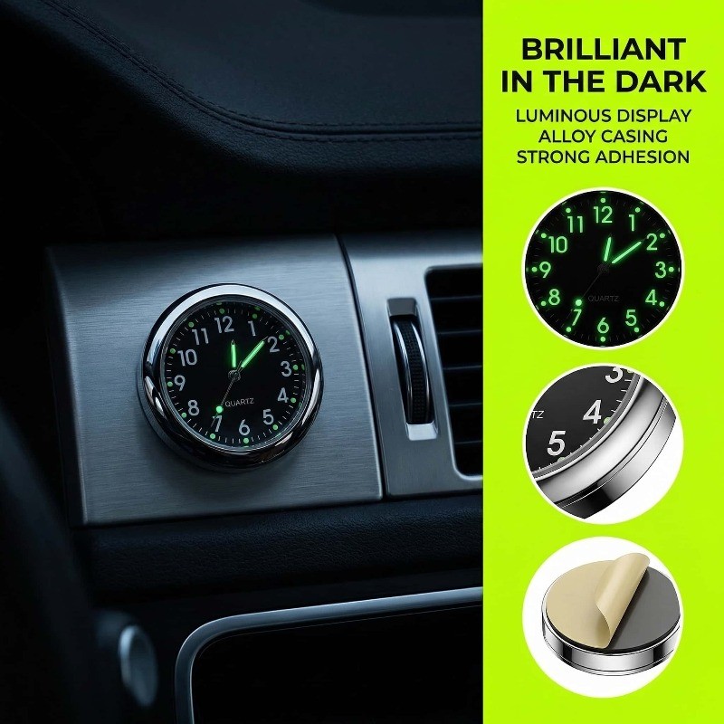 Mới Mini Đồng Hồ Ô Tô Đa Năng Xe Dash Đồng Hồ Dạ Quang Bên Trong Dính-On Đồng Hồ Kỹ Thuật Số Cơ Khí Đồng Hồ Thạch Anh Phụ Kiện Xe Hơi