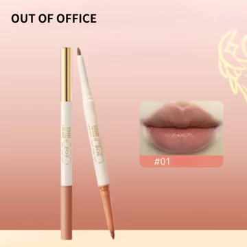 OUT OF OFFICE Bút kẻ viền môi hai đầu Làm đầy môi Son môi màu tự nhiên không thấm nước