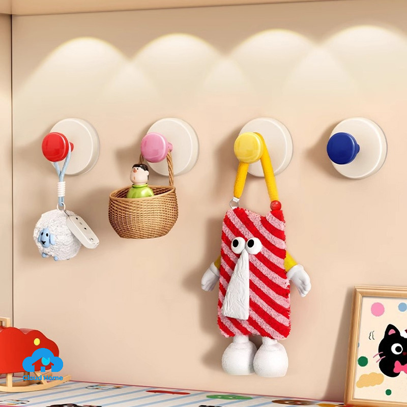 🌤️COD🌤️Móc treo đồ hút chân không, Móc Hút Tròn Treo Đồ Dán Tường Nhà Tắm Nhà Bếp Không Cần Khoan Đục Decor Xinh Xắn
