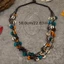 Vòng Cổ Hạt Gỗ SAIA, Phong Cách Bohemian Nhiều Màu Sắc Đính Hạt Trang Sức, Dân Tộc Retro Hạt Tròn Nhiều Lớp Vòng Cổ Trang Sức Nữ