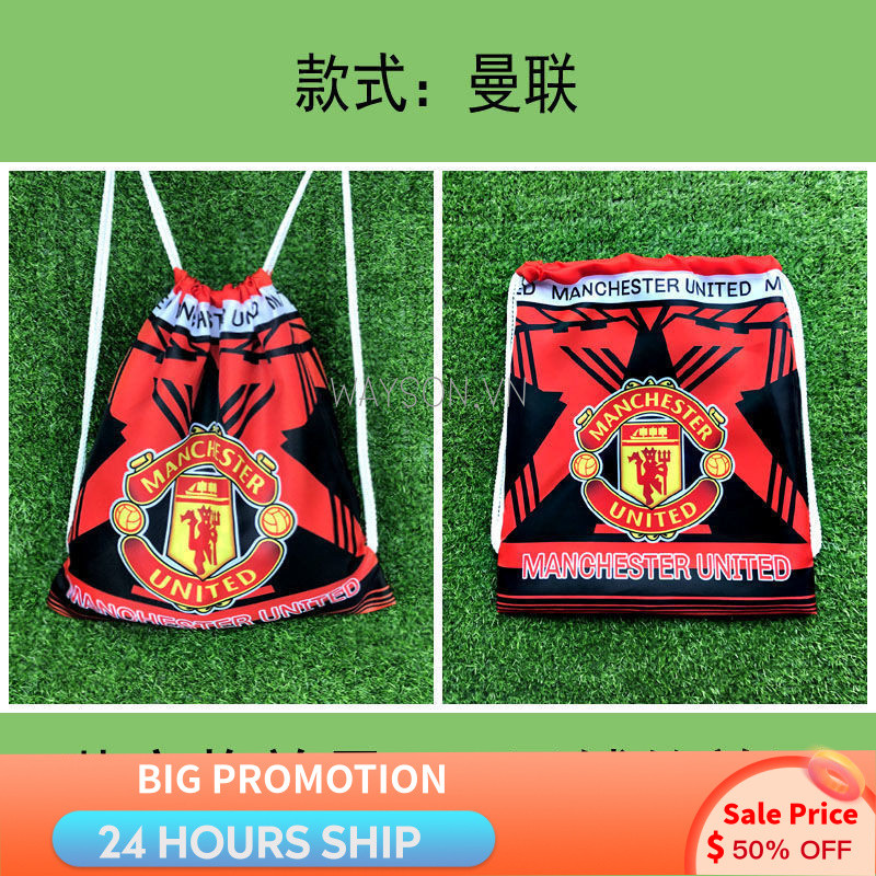 {READY STOCK} Balo bóng đá Barcelona Manchester United Paris Chelsea Atletico Inter Milan Tottenham Túi đựng đồ xách tay Ba lô dây rút