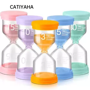 Đồng hồ cát đầy màu sắc CATIYAHA, Đồng hồ cát thủy tinh Borosilicate cao màu Macaron, Quà tặng bền 3 / 5 / 10 / 15 / 30 phút Hẹn giờ đồng hồ cát chắc chắn cho trẻ em