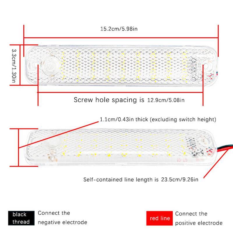 Đèn LED vòm ô tô KUZHEN 36LED 12V-85V Tru Đèn nội thất có công tắc Đèn trần đọc sách ban đêm cho RV Motorhomes Marine HOT