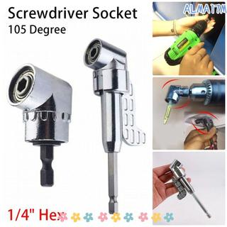 ALMA1 1 Mũi khoan góc phải, Ổ cắm tuốc nơ vít 1 / 4 chuôi lục giác 105 độ, Mở rộng góc Giá đỡ có thể điều chỉnh Bộ chuyển đổi Công cụ điều khiển vít