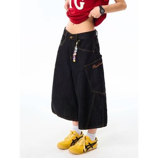 Quần short denim nam ESEA, phong cách đường phố thương hiệu thời trang Mỹ, phong cách trung tính chất lượng cao