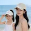 Mũ bóng chày BORAGETE cho bé gái, Mũ đuôi ngựa cao thêu trái tim thoáng khí, Dụng cụ chống nắng chống nắng dễ thương Mũ bóng chày trẻ em