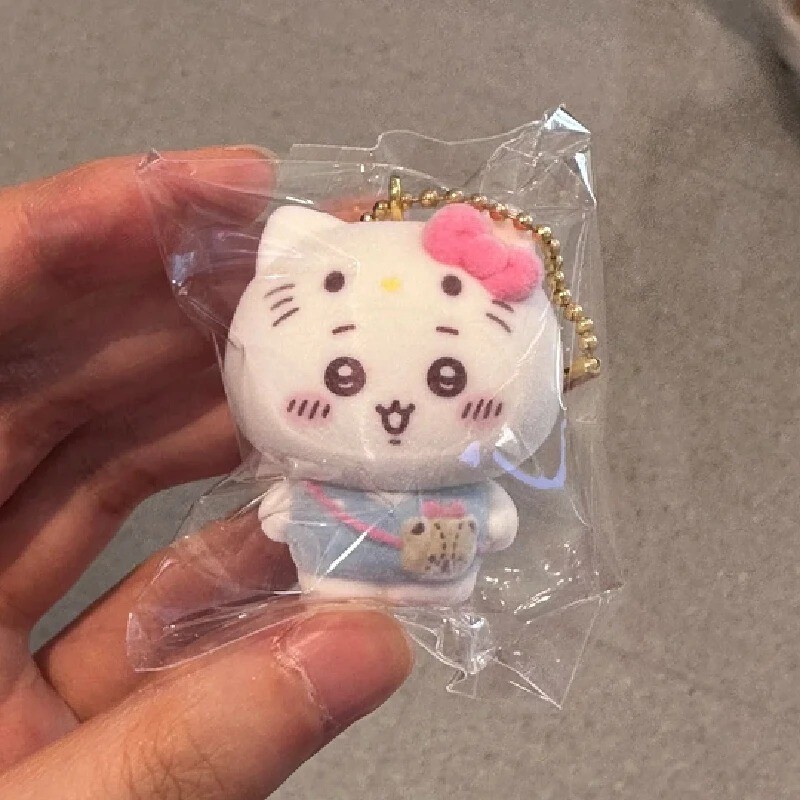 Mới Chikawa X Sanrio Mù Hộp Kawaii Dễ Thương Hello Kitty Giai Điệu Kuromi Móc Khóa Mặt Dây Chuyền Đồ Chơi Trẻ Em Quà Tặng Hachiware Usagi Momonga