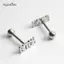 AqToCna 1pc316l Phẫu Thuật Thép Lưỡi Barbell Stud Xuyên Vòng Punk Lưỡi Xuyên Trang Sức Cơ Thể 1.6X14X5mm AqToCna