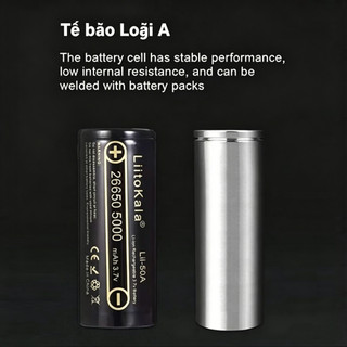 Pin sạc Liitokala Lii-50A 3.7V 5000mAh 26650 cho đèn pin và bộ sạc YAMZI.