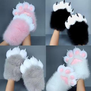 WARMTHCO Cosplay Găng Tay Mèo, Làm Dày Sang Trọng Móng Vuốt Mèo Găng Tay, Hoạt Hình Động Vật Squeaking Cosplay Găng Tay Đạo Cụ