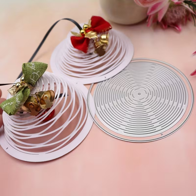 Vòng Xoắn Ốc Ba Chiều Dập Nổi Kim Loại Thép Carbon Khuôn Cắt Handmade DIY Album Ảnh Thiệp Chúc Mừng Cắt Chết Trẻ Em Giấy Sáng Tạo Thủ Công Sổ Lưu Niệm Dập Nổi Bản Mẫu Khắc