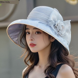 🔥 Mũ chống nắng 🔥 2026 Chống tia UV Mũ vành lớn Mũ Chống Nắng Nữ Bảo Vệ Mùa Hè Người Cá Thanh Lịch Organza Chậu Hoa Ngoài Trời UV Bãi Biển Triều