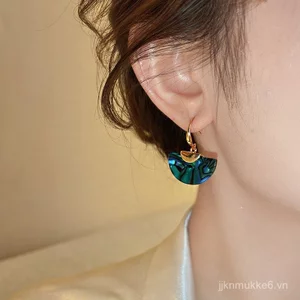 Bông Tai Hình Học Mờ Với Ánh Sáng Sang Trọng, Phong Cách Retro Hồng Kông và Trung Hoa - DJS5