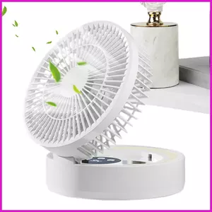Quạt Để Bàn 5 Tốc Độ Sạc USB Máy Thổi Gió Yên Tĩnh Hẹn Giờ Chức Năng Quạt Bàn Tích Hợp Đèn LED Và Gương Trang Điểm lyuvn