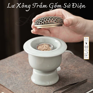 Lư Xông Trầm Gốm Sứ Điện - Lư xông trầm - Lư Đồng - CXNP191
