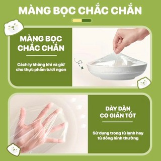 [Combo 3 Bịch] Màng bọc thực phẩm TopGia bịch 300 cái, có chun co dãn bọc đồ ăn nhanh