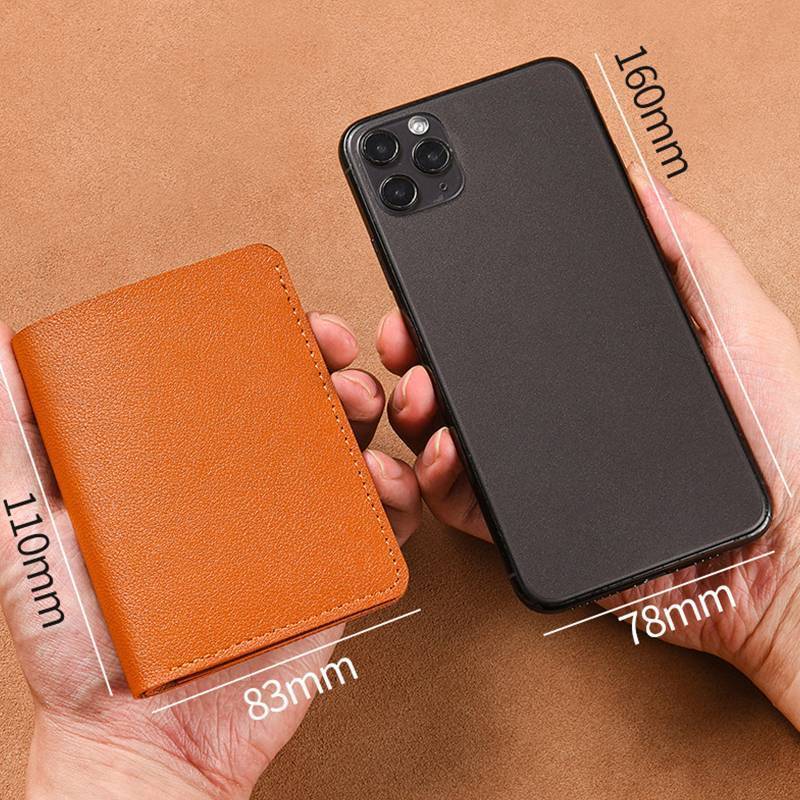 [MAKY] Ví nhỏ bằng da PU màu trơn dành cho nữ Ví nữ ngắn đơn giản có nút Túi đựng thẻ tín dụng siêu mỏng Ví đựng tiền xu VN