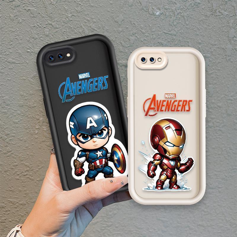Áp dụng cho OPPO A3S A12E Vỏ điện thoại thông minh silicon hoạt hình TPU Captain America Iron Man Angel Angel Eye Ốp lưng chống sốc