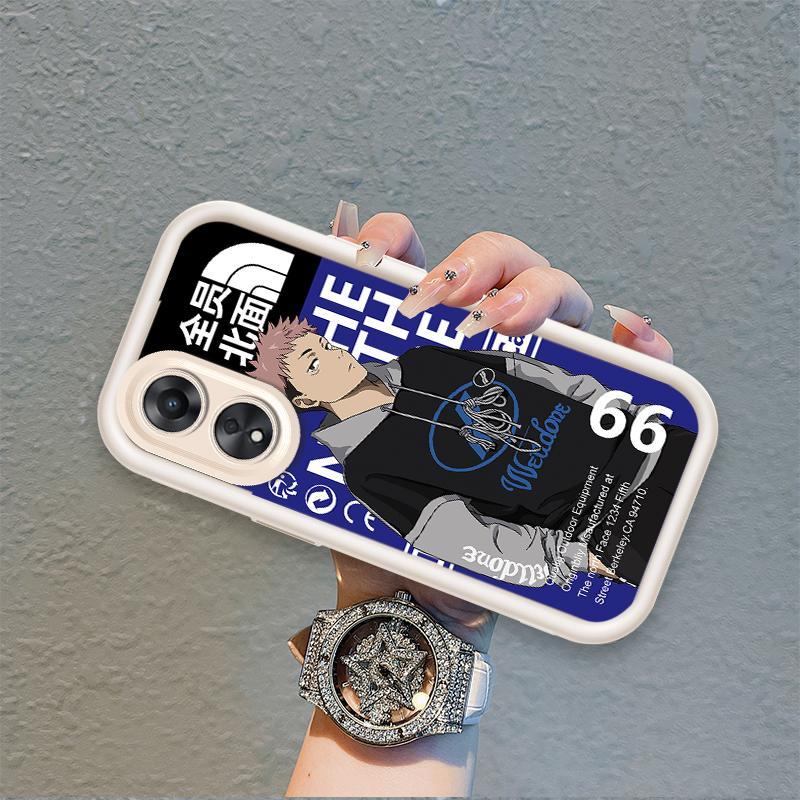 Ốp Lưng Cho OPPO A17 A17K A18 A38 A58 A60 4G Phim Hoạt Hình Silicon Mềm Đáng Yêu Ốp lưng TPU Jujutsu Kaisen Anime Mắt Thiên Thần Chống Sốc Ốp Lưng
