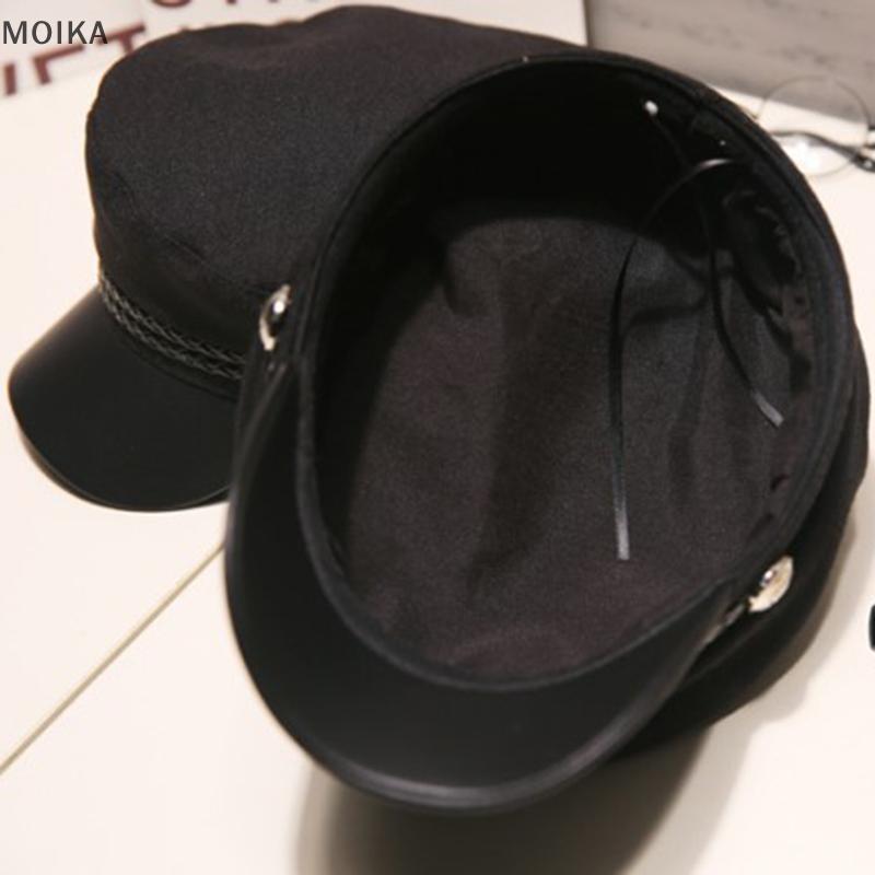 Mũ Da MOIKA Mũ Thủy Thủ Mũ Flat Top Captain Cap Du Lịch Cadet Hat VN
