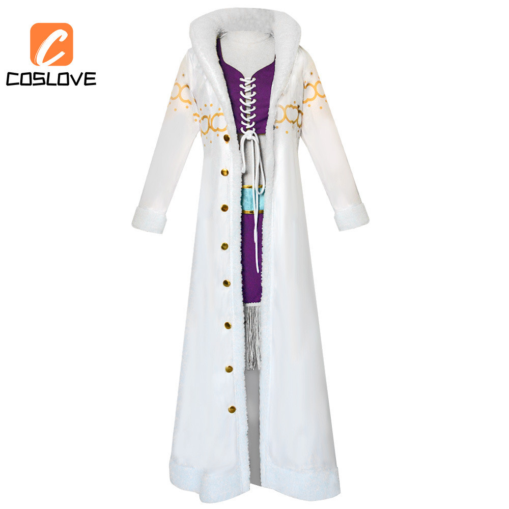 Trang phục cosplay Nico Robin One Piece - Trang phục mùa đông hoàn chỉnh với áo dài trắng
