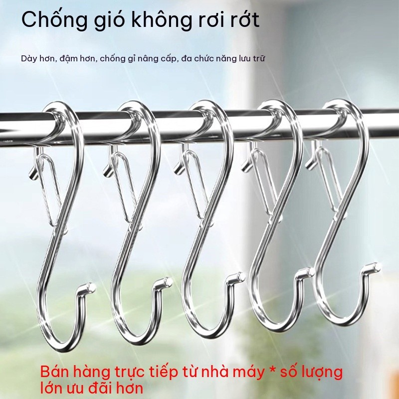 Móc Treo Chữ S Cao Cấp – Móc Thép Treo Đồ Nhà Bếp, Tủ Quần Áo, Chống Gỉ, Chịu Lực Tốt