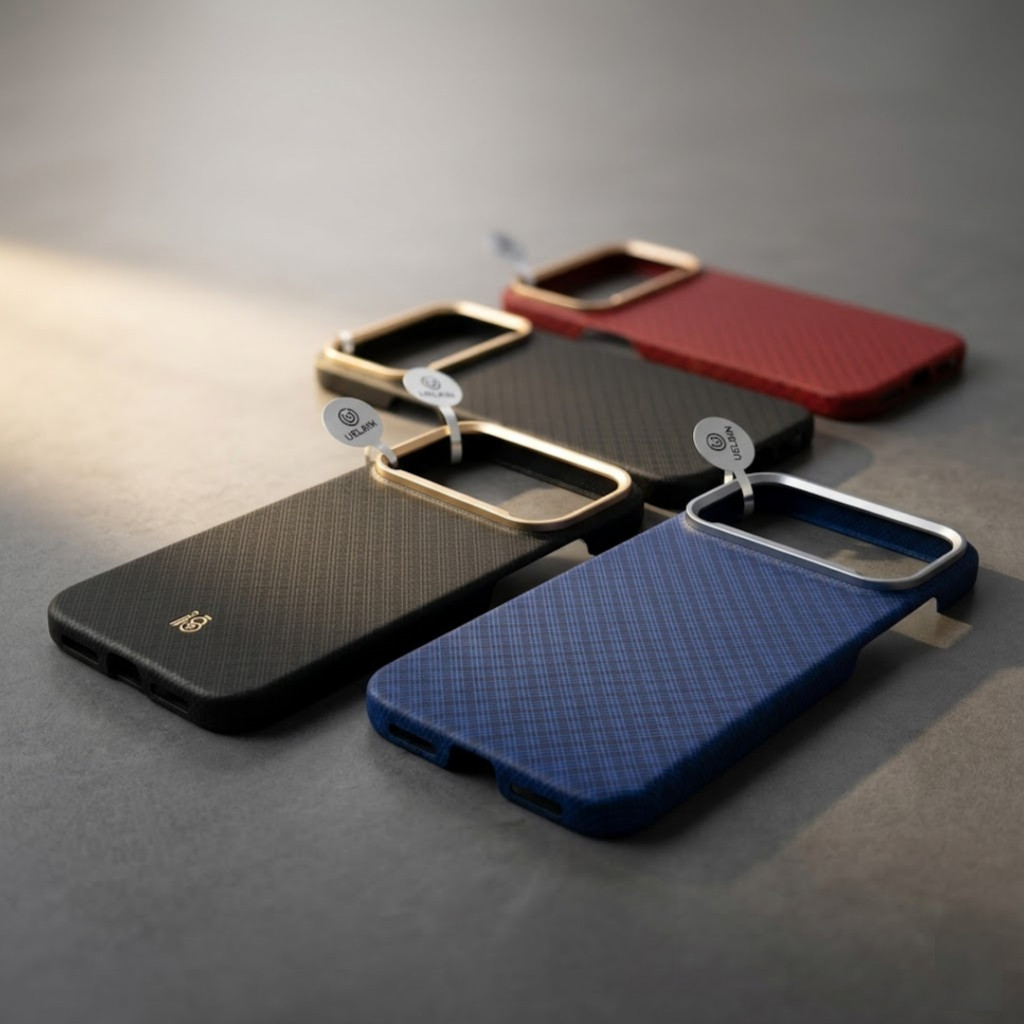 [Chính Hãng] Ốp Lưng UELKIN Fiber Vân Carbon Cho iPhone 17 Pro Max - Sợi Aramid Siêu Mỏng 0.6mm, Viền Kim Loại, Magnetic