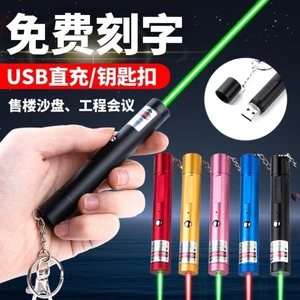 Bút laser trợ giảng cho giáo viên loại bỏ túi sạc nhanh bằng cổng USB không cần đốc sạc vỏ nhôm tia xanh laser