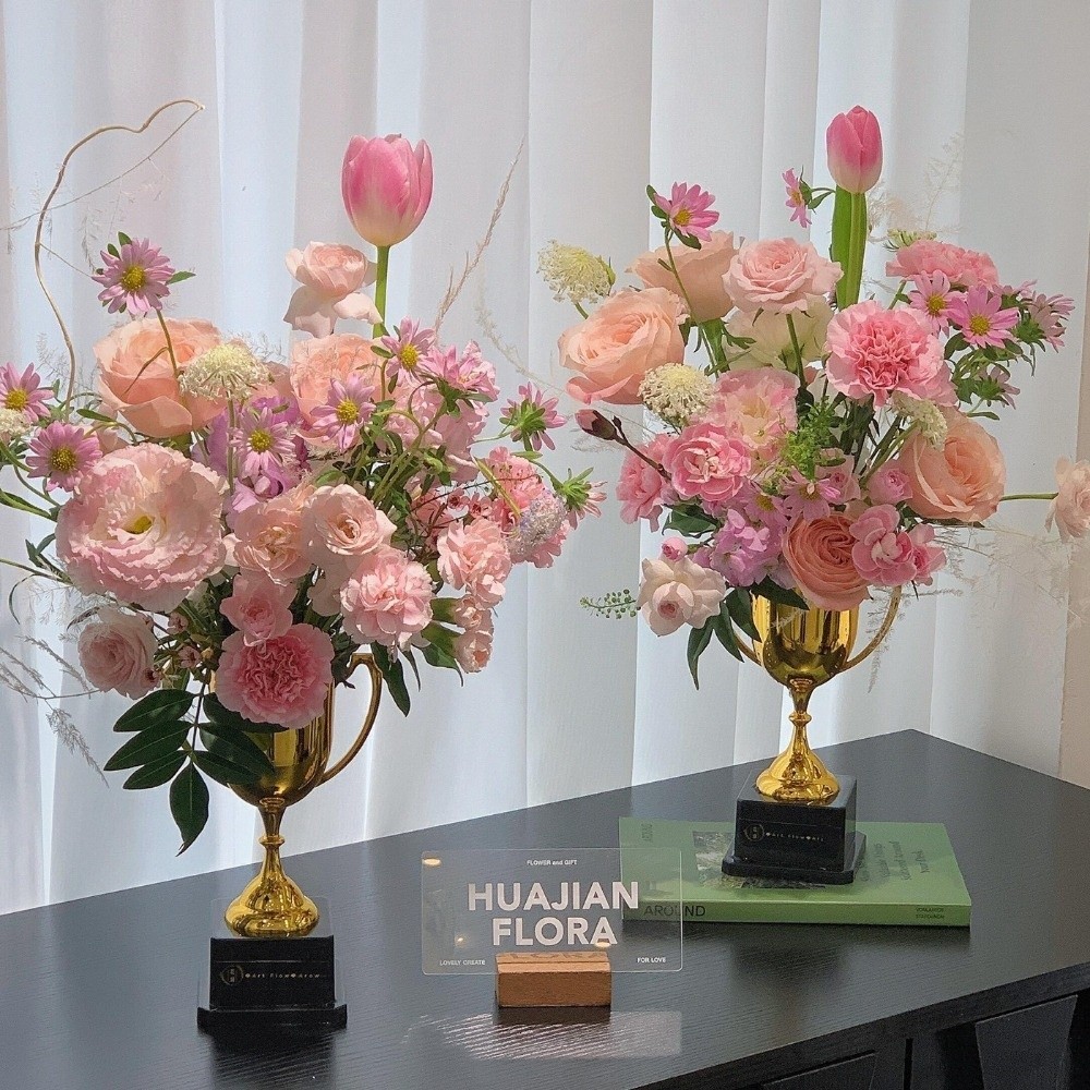 Bình hoa Cúp HOBBYIN, Hộp đựng hoa sáng tạo sành điệu sáng tạo, Trang trí máy tính để bàn Trang trí Xô hoa đa năng nhẹ Trang trí nhà cửa