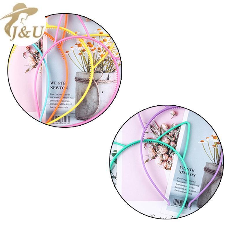 JU Trẻ Em Mèo Bộ 12 Băng Đô Quấn Tóc Nhựa Màu Trơn Chống Trơn Trượt Cho Đảng Trường Trang Phục VN