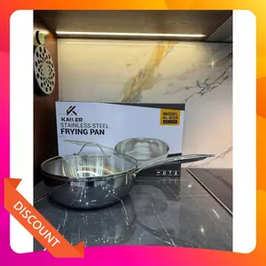Chảo Inox Kailer Công Nghệ Phủ Nano Nhiệt Lạnh, Chảo Size 24-26-28 cm - Chảo Kèm vung kính