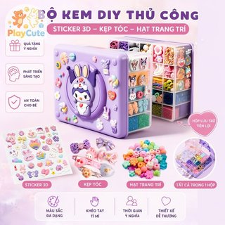 DIY Craft Goo Kit 3D Dán Tóc Kẹp Hạt Hộp Bảo Quản Trẻ Em Handmade Bộ Quà Tặng