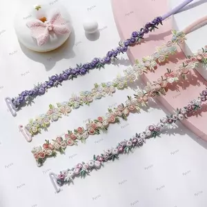 Dây đeo áo ngực hoa PYCOU, Dây đeo vai có thể điều chỉnh có thể tháo rời, Dây đeo vai hoa bằng vải Polyester chống trượt Váy dự tiệc cưới