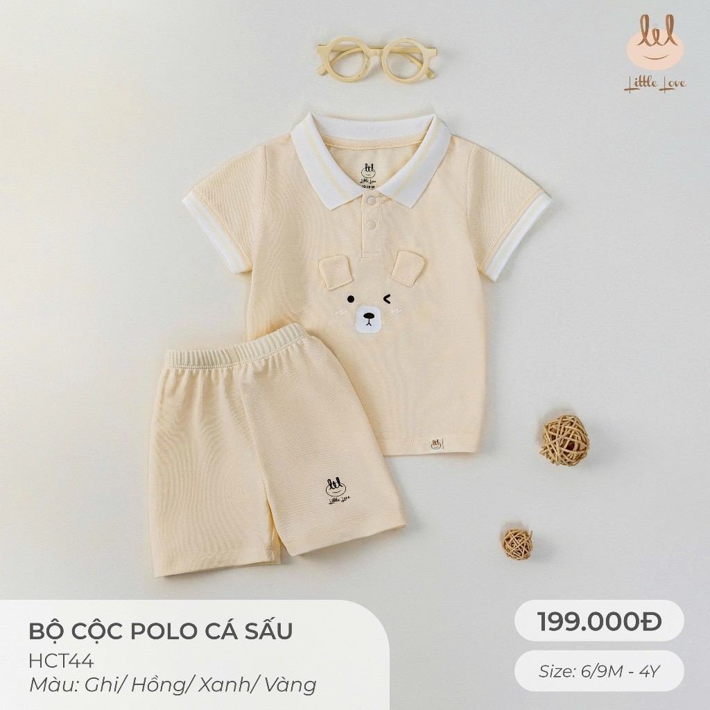 BỘ CỘC POLO CÁ SẤU  [ SIÊU MỀM, MÁT, MỊN CO DÃN VÀ THẤM HÚT TỐT] SZ 6/9M - 4Y (HCT44)