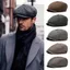OUSXA Nam Newsboy Mũ, Mũ nồi phong cách cổ điển thông thường, Mùa thu đông Thiết kế phẳng Chất liệu Tweed Mũ hình bát giác cổ điển Mặc đường phố