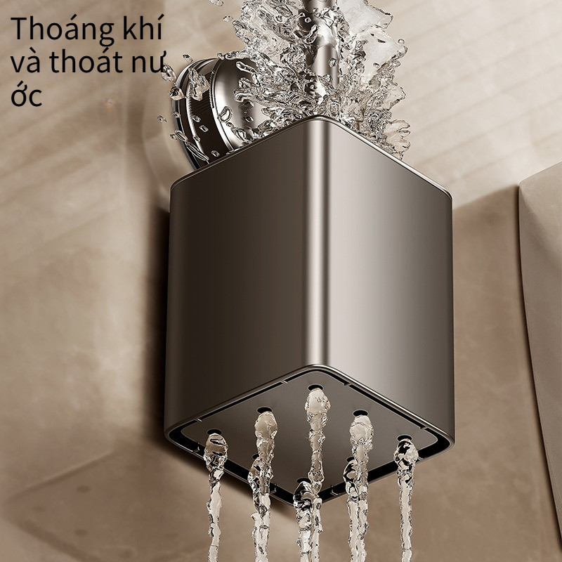 Bộ Chổi Cọ Bồn Cầu Gắn Tường – Hút Chân Không, Chất Liệu Nhôm, Làm Sạch Mọi Ngóc Ngách, Dùng Cho Toilet & Nhà Tắm