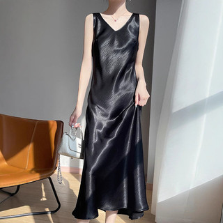 Váy Lụa Satin 2 Dây Bản To Dáng Dài - Đầm Lụa Bóng Sang Trọng
