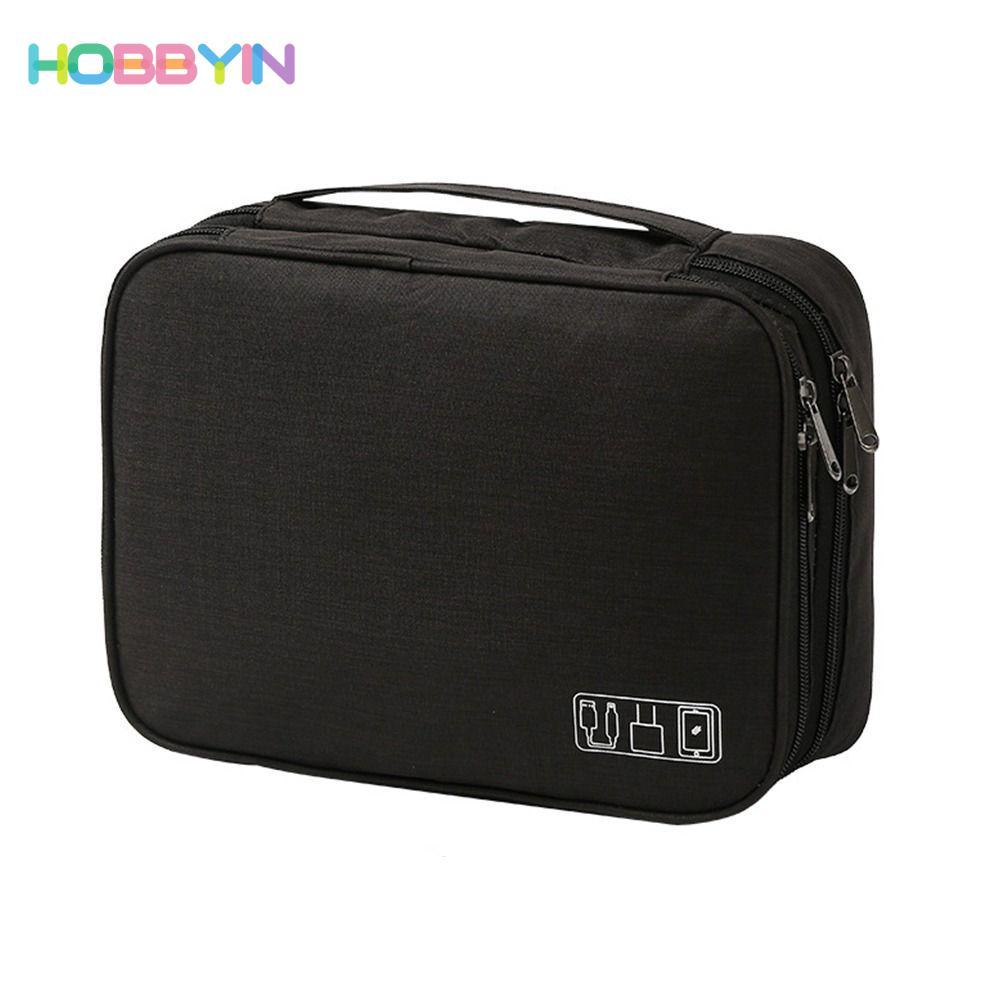 Tổ chức điện tử HOBBYIN, Túi lưu trữ cáp 3 lớp nhiều túi, Mang theo cáp chống bụi chống nước Du lịch
