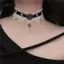 AqToCna Gothic Punk Steampunk Nelace Giáng Sinh Ruy Băng Ren Choker Cổ Nelace AqToCna
