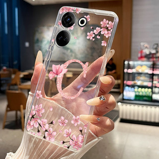 Ốp Điện Thoại Cho Tecno Camon 20 4G CK6N / 20 Pro 4G CK7N Ốp Lưng Hoa Xinh Đẹp Trong Suốt Mỏng Mềm Silicone Cặp Đôi Bao