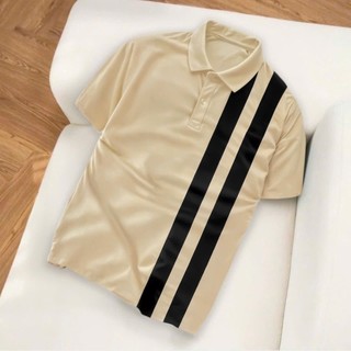ÁO POLO 2 SỌC VẢI THUN CÁ SẤU POLY THÁI 4 CHIỀU