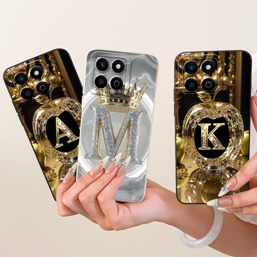 Ốp Điện Thoại Có Họa Tiết Chữ Cái Ban Đầu Dành Cho Honor 200 Smart Honor X7C 4G 5G Vỏ Silicon Lỏng Mềm Chống Sốc